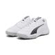 Handballschuh PUMA "Accelerate Handballschuhe Jugendliche" Gr. 34, schwarz-weiß (white black concrete gray) Kinder Schuhe