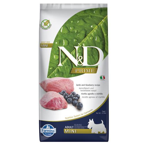 2x7kg Farmina N&D Grain Free Mini Lamb & Blueberry Hundefutter trocken