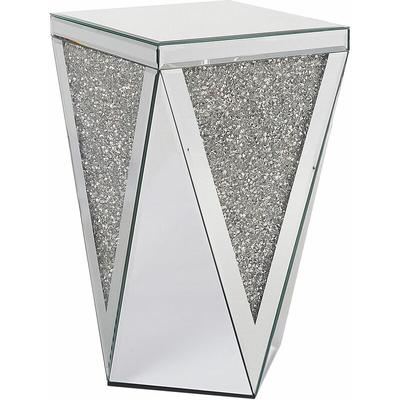 Beistelltisch Silber Spiegelglas Nachttisch Glam Design Wohnzimmer Schlafzimmer