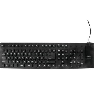 clavier en silicone souple et étanche combo usb/ps2 noir