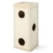 Costway 39" Tall Cat Condo with Scratching Posts and 3 Hideaways and 4 Soft Plush Cushions-Natural