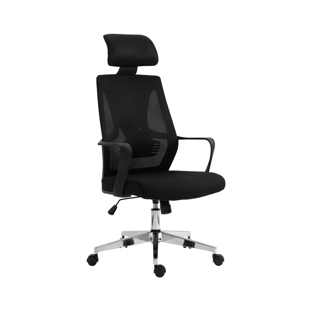 Chaise bureau ergonomique support lombaire nuque stoff Noir