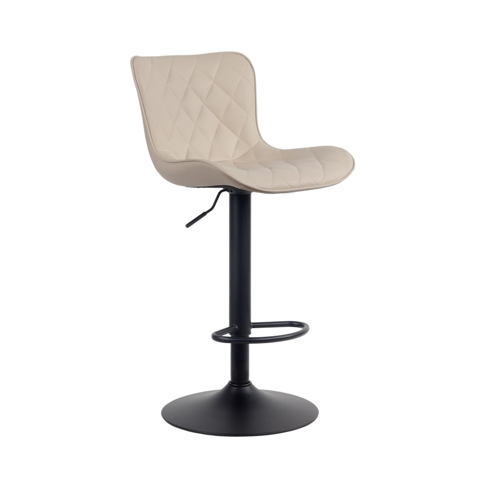 Tabouret de bar ajustable pivotant pvc et synthetique Crème
