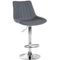 Tabouret de bar en tissu ajustable pivotant tissu Gris