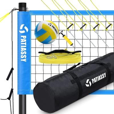 Patiassy Volleyball Net for Beach Backyard PU Volleyball with Pump and Carry Bag