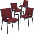 Flash Furniture Aliya Heavy Duty Stack Chair w/ Arms Metal/Fabric in Red | Wayfair 4-XU-60154-BY-GG