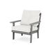 POLYWOOD® Oxford Deep Seating Outdoor Chair Plastic in Gray/White | 35.5 H x 30.07 W x 31.68 D in | Wayfair 4451-GY152939