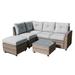 Panama Jack Outdoor Panama Jack Mystic 4-Piece Sectional Synthetic Wicker/All - Weather Wicker/Wicker/Rattan in Gray | Wayfair PJO-3901-GRY-4PC