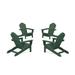 Trex Outdoor 4-Piece Monterey Bay Oversized Adirondack Chair Conversation Set Wood in Green | 36.83 H x 28.75 W x 35.77 D in | Wayfair TXS2007-1-RC