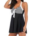 girls tankini Beachwear Swimjupmsuit Size Plus Swimsuit Swimwear Padded Striped Women Swimwears Tankinis Set