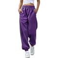 iOPQO Sweatpants Women Yoga Pants Women Women s Bottom Sweatpants Joggers Pants Workout High Waisted Yoga Lounge Pants With Pockets Wide Leg Sweatpants Women Pants for Women Purple Pants XXL