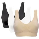 LUXIF 3 Pack Sports Bras for Women Padded Medium Support Hollow Racerback Sports Bra Athletic Yoga Bra Running Bra