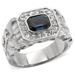 KUNEREN TK02210 - High polished (no plating) Stainless Steel Ring with Top Grade Crystal in Montana