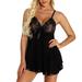 Lingerie for Women Plus Size Lace Bow Nightwear Sleepwear Pajamas Nightwear S-6XL