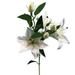 Hadanceo 6 Heads/Branch Easter Vivid Artificial Lily Flower Branch Home Wedding Party Decor White