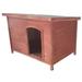 Tucker Murphy Pet™ Daviid Terracotta/Black Wood Igloo Style Dog House Wood House in Brown | 31.89 H x 45.67 W x 31.1 D in | Wayfair