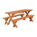 Gracie Oaks Trechelle Rectangular 8 - Person 94" L Outdoor Restaurant Picnic Table Wood in Brown/Green | 94 W x 27 D in | Wayfair