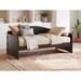 Lark Manor™ Amalya Solid Wood Daybed Modern Twin Size Wood in Brown | 34.63 H x 78.75 W x 40 D in | Wayfair C20E1F7C00874BFAA571EAF3274BFAD1