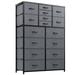 17 Stories Dresser for Bedroom w/ Drawers Large Bedroom Dresser Wood/Metal in Gray | 57 H x 37.4 W x 11.8 D in | Wayfair
