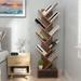 Latitude Run® Rudaigh Geometric Bookcase Wood in Brown | 59 H x 15 W x 8.5 D in | Wayfair CADFC2071936422DB3197E341A756BC5