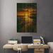 Dovecove Saunti Golden Grass On The Background Of The Sunset On The Ocean On by Ievgeniia Bidiuk Print in Brown/Gray/Orange | Wayfair