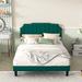 Wade Logan® Auxter Upholstered Platform Bed Frame w/ Adjustable Headboard Metal in Green | 40.7 H x 60 W x 81.3 D in | Wayfair