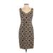 David Meister Casual Dress - Sheath V Neck Sleeveless: Brown Dresses - Women's Size 2