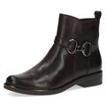 CAPRICE Damen Stiefeletten ohne Absatz aus Leder Flach Weite G, Braun (Dk Brown Nappa), 36 EU