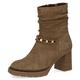 CAPRICE Damen Stiefeletten mit Absatz aus Wildleder Blockabsatz Weite G, Grün (Olive Suede), 36