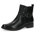 CAPRICE Damen Stiefeletten ohne Absatz aus Leder Flach Weite G, Schwarz (Black Nappa), 36 EU