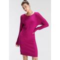 Strickkleid TAMARIS, Damen, Gr. 38, N-Gr, lila (beere melange), Strick, Obermaterial: 50% Viskose, 28% Polyester, 22% Polyamid, feminin, figurbetont ca. Mitte Oberschenkel, Rundhals, Langarm Raglanärmel Strickbündchen, Kleider, bis Mitte des...