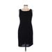 Jones New York Casual Dress - Sheath Scoop Neck Sleeveless: Black Print Dresses - Women's Size 8 Petite