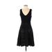 DKNY Casual Dress - Fit & Flare: Black Stars Dresses - Women's Size 4