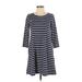 Gap Casual Dress - A-Line Crew Neck 3/4 sleeves: Blue Print Dresses - Women's Size X-Small