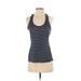 Athleta Active Tank Top: Blue Stripes Activewear - Women's Size Small