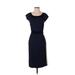 Alberta Ferretti Cocktail Dress - Sheath Scoop Neck Short sleeves: Blue Color Block Dresses - Women's Size 4