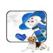 ECZJNT Happy Snowman With Blue Hat Pet Dog Cat Bed Pee Pads Mat Cushion Potty Dogs Blankets Crate Bed Kennel 20x24 inch