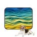 ABPHQTO Abstract Design Creativity Yellow And Green Waves Pet Dog Cat Bed Pee Pads Mat Cushion Potty Dogs Blankets Crate Bed Kennel 25x30 inch