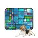 ABPHQTO Multicolored Stained Glass Window Irregular Block Pet Dog Cat Bed Pee Pads Mat Cushion Potty Dogsblankets Crate Bed Kennel 25x30 inch