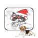 PKQWTM Christmas Raccoon Dressed A New Year Hat And Scarf Pet Dog Cat Bed Pee Pads Mat Cushion Potty Dogs Blankets Crate Bed Kennel 25x30 inch