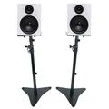 (2) Rockville DPM5W 5.25 inch 150W Powered Studio Monitor Speakers and Adjustable Stands