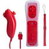 Techken Wii Remote Controller Motion Plus Wireless Nunchuck Controller with Silicon Case Compatible Nintendo Wii and Wii U