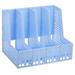 Uxcell Collapsible Magazine File Holder 4 Vertical Compartments Sturdy Desk Organizer Light Blue