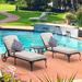 Aluminum Outdoor Adjustable Reclining Chaise Lounges with Side Table Set of 3