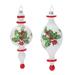 Holly Finial Drop Ornament (Set of 6)