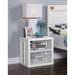 Metal Cargo Nightstand with USB, Industrial Style, 2 Open Compartments
