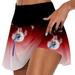 Mlqidk Tennis Skirts for Women High Waisted Tennis Skirts Tummy Control Pleated Golf Skorts Skirts for Women with Shorts Red L