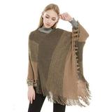 twifer scarfs for women women striped poncho with tassels knitted shawl scarf fringed wraps pashminas sweater pullover cape gifts for women