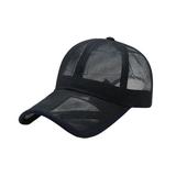 WITHMOONS Mesh Baseball Cap Adjustable Unisex Golf Dad Hat Sport Trucker Hat YZM0177 (Black)
