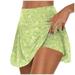 Mlqidk Golf Skorts Skirts for Women Build In Shorts Golf Skort High Waisted Sport Athletic Running Activewear Green S